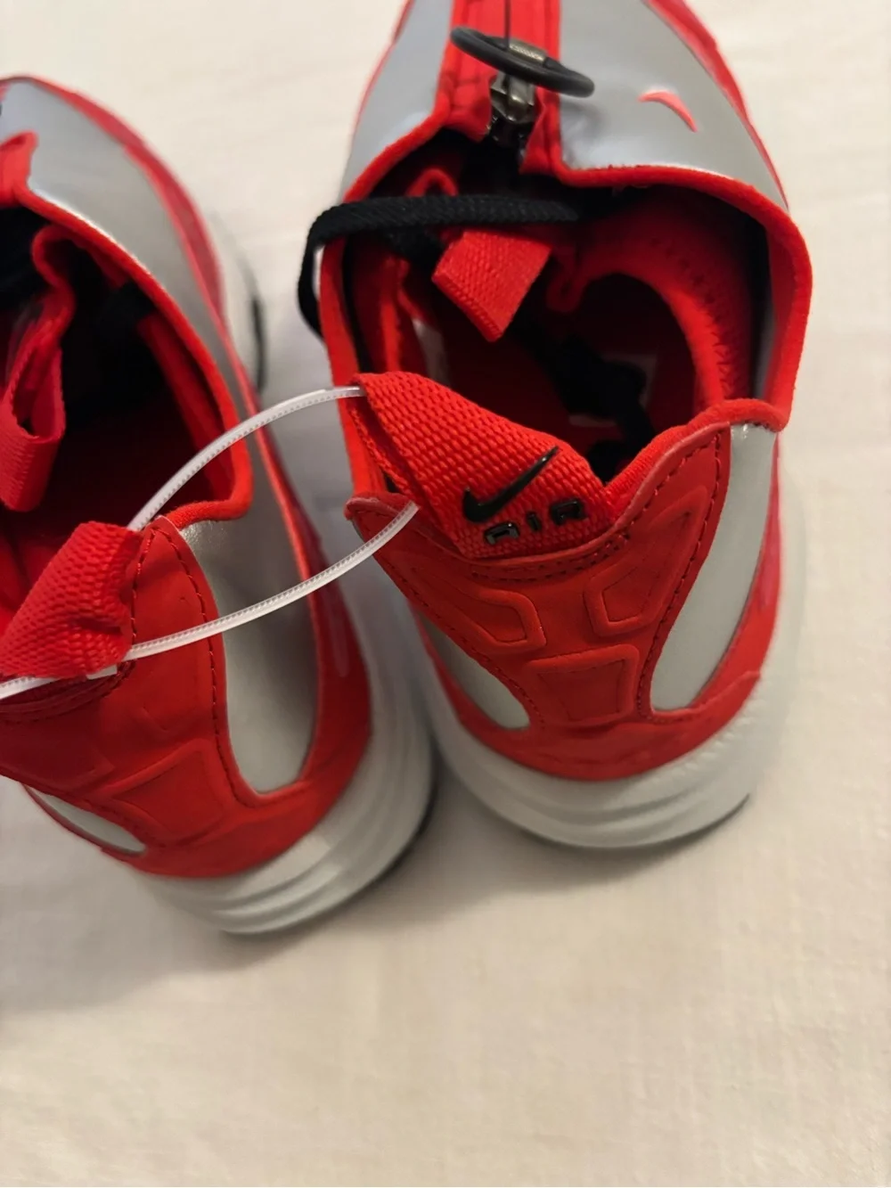 Nike Silver and Red Slip-On Athletic Sneakers